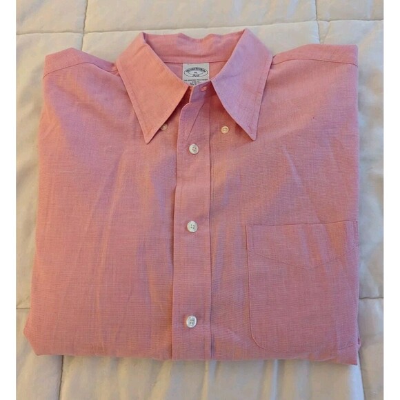 Brooks Brothers 346 Long Sleeve Button Down Shirt Pink Size XL - Picture 1 of 9